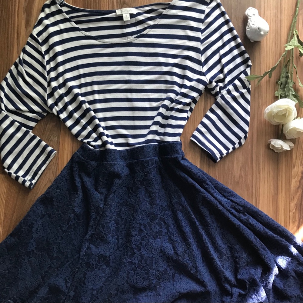 Stripe & Lace dress